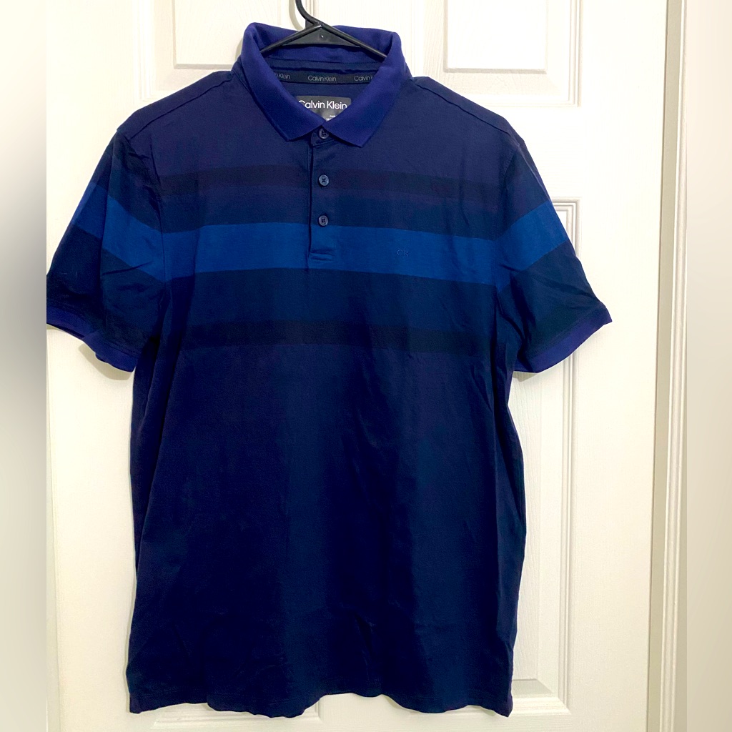 Calvin Klein, Liquid Cotton Polo Shirt, Medium, Mens Short Sleeve